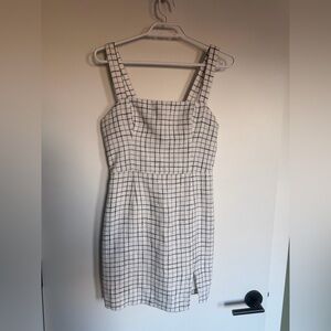 Abercrombie & Fitch White and Black Grid Mini Dress